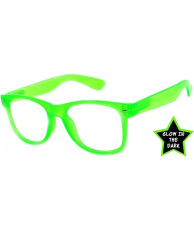 Sport Clear Retro 80's Vintage Sunglasses Colored Frame - Glow_clear_green - CO1896HRLH6 $17.75