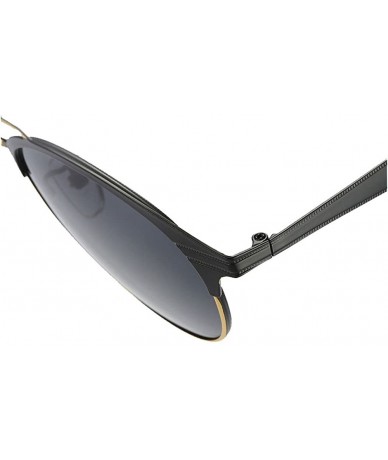 Round Fashion Metal Round Polarized Sunglasses for women men Driving Sun Glasses Classic - Black/Tea - C21858U0EUL $21.67