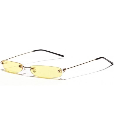 Rectangular Rimless Small Sunglasses Summer Sun Glasses For Men Women Red Blue Black Shades Sunglasses Eyewear - 5 - C218Y7DG...