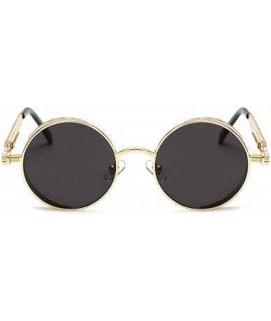 Oversized Metal Steampunk Sunglasses Men Women Round Glasses Brand Design Vintage Sunglasses - 14 - C918W5SDE7I $43.16