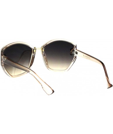 Butterfly Womens Luxury Fashion 90s Oversize Butterfly Sunglasses - Clear Beige Brown - CI18M2DL45X $22.40