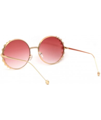 Round Womens Pearl Jewel Trim Round Circle Lens Hippie Sunglasses - All Pink - CK1959DUHLQ $25.70