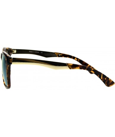 Rectangular Mens Plastic Horned Rim Metal Arm Elegant OG Designer Sunglasses - Tortoise Yellow - C9184M5HAL4 $23.49