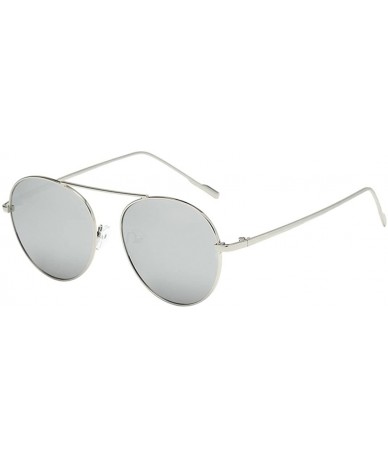 Sport Summer Sunglasses - Women Cat Eye Mirrored Flat Lenses Metal Frame Sunglasses - B - CA18CODC90Z $14.75