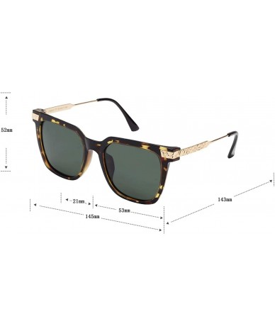 Wayfarer Classic Retro Imitation Wood Grain Polarized UV400 Protection Metal Pattern Sunglasses for Men and Women 5913 - CB18...