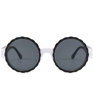 Round Fashion Round Frame Mask Sunglasses Integrated Gas Glasses for Woman (White) - White - CC18OS5TM4W $18.16