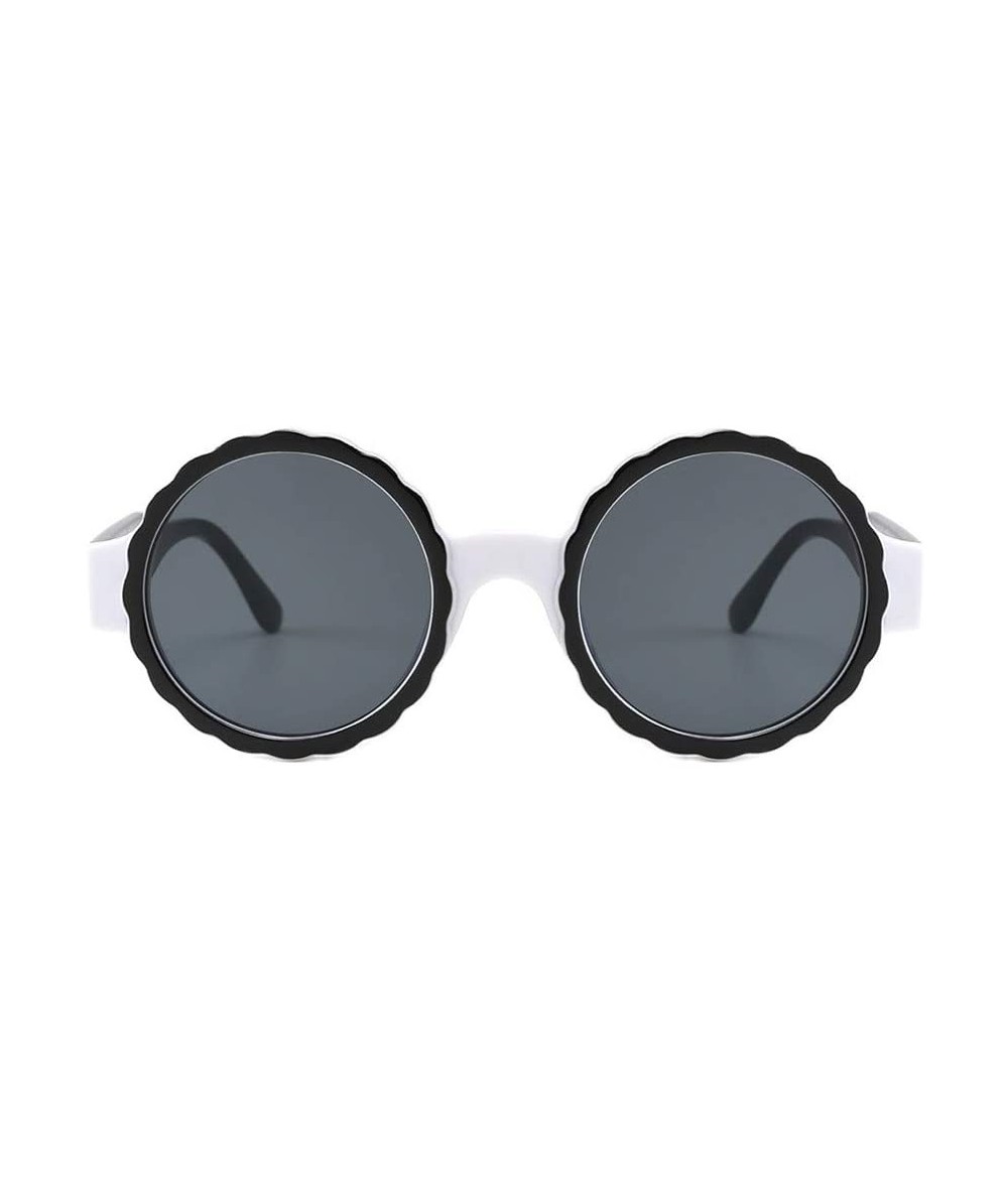 Round Fashion Round Frame Mask Sunglasses Integrated Gas Glasses for Woman (White) - White - CC18OS5TM4W $18.16