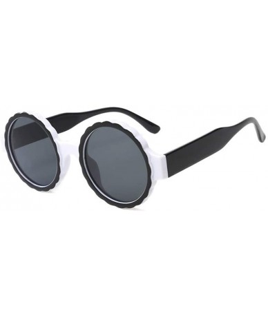 Round Fashion Round Frame Mask Sunglasses Integrated Gas Glasses for Woman (White) - White - CC18OS5TM4W $18.16