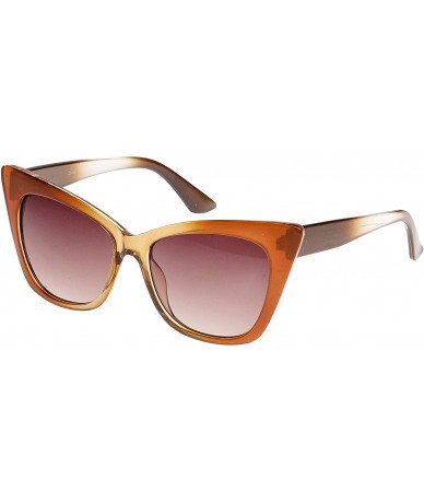 Oversized Two Tone 70's Cat Eye Sunglasses - Orange - CB12JSCGBN7 $41.06