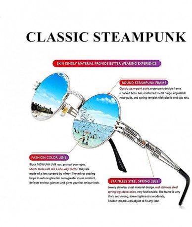 Oval Hippie Sunglasses WITH CASE Retro Classic Circle Lens Round Sunglasses Steampunk Colored - C8192RIL94W $22.29