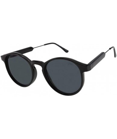 Round New York Connor Sunglasses - Triple Black - CB196Q4UCNK $45.79