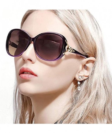 Oversized Polarized Oversized Sunglasses for Women Extra Gold Fox Frame UV400 Lens Vintage Fashion Sun Eye Glasses - C918X789...