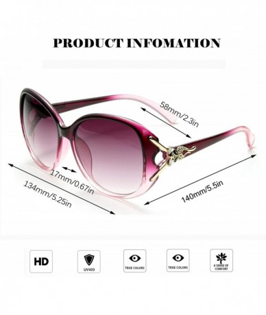 Oversized Polarized Oversized Sunglasses for Women Extra Gold Fox Frame UV400 Lens Vintage Fashion Sun Eye Glasses - C918X789...