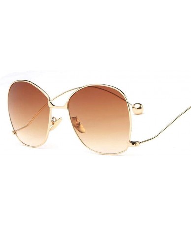 Aviator Oversized Sunglasses Women Personality Steel Ball Metal Mirror Sun Glasses 6 - 2 - CM18YR3358M $18.54