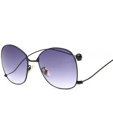 Aviator Oversized Sunglasses Women Personality Steel Ball Metal Mirror Sun Glasses 6 - 2 - CM18YR3358M $18.54