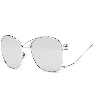 Aviator Oversized Sunglasses Women Personality Steel Ball Metal Mirror Sun Glasses 6 - 2 - CM18YR3358M $18.54