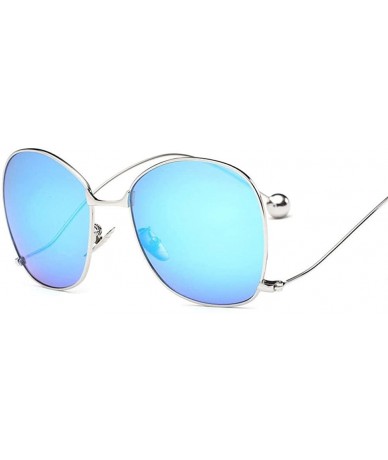 Aviator Oversized Sunglasses Women Personality Steel Ball Metal Mirror Sun Glasses 6 - 2 - CM18YR3358M $18.54