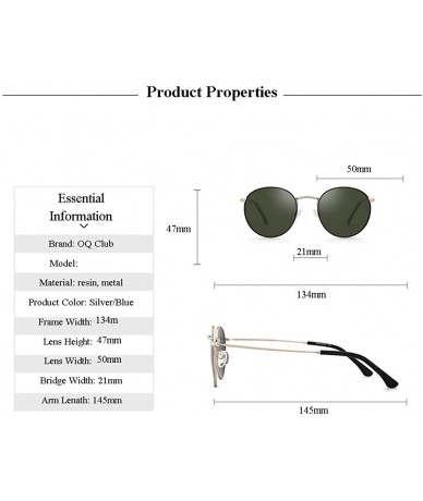 Aviator Polarized Small Sunglasses Round Retro Trendy Vintage Sun Glasses for Women Men - Gold Frame/Green Lens - CP18SX4C6IC...