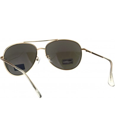 Aviator Mens Classic Reflective Color Mirror Gold Metal Rim Pilots Sunglasses - Blue Mirror - C718EXLH8YT $23.55