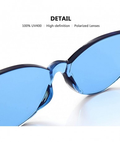 Cat Eye Cat Eye Rimless Sunglasses Oversized One Piece Colored Transparent Eyewear Retro Eyeglasses for Women Men - C718HYIKE...