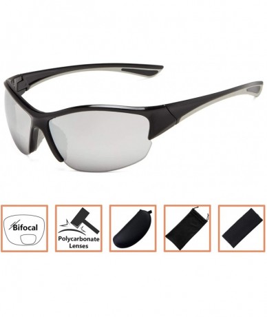 Sport Sports Bifocal Sunglasses Half-Frame UV 400 Protection Reading Sunglasses - Silver-mirror - CA18NEH68W7 $17.75