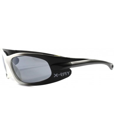 Sport Motorcycle Riding Biker Wrap Around Rectangle Mens Sport Sun glasses - Black & White - CX189RE5RHZ $23.25