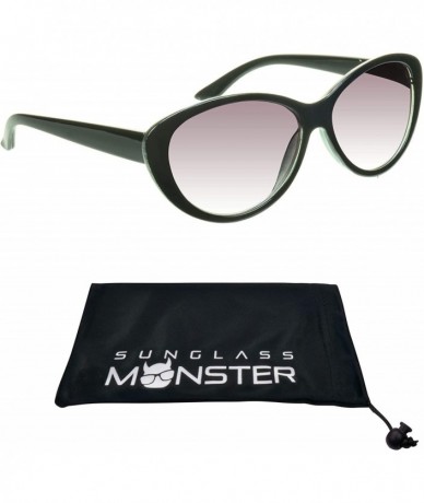 Oversized Cat Eye Womens Full Lens Tinted Reading Sunglasses Oversize - Onyx Black - CU18ZSXKN5U $27.70