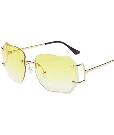 Rimless Fashion Oversized Rimless Sunglasses Women Clear Lens Glasses - B - CB18R09SZ3W $17.02