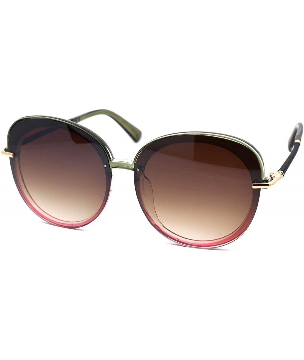 Butterfly Womens Designer Fashion Diva 90s Plastic Mod Sunglasses - Green Pink Brown - C218YHOHOZX $23.04