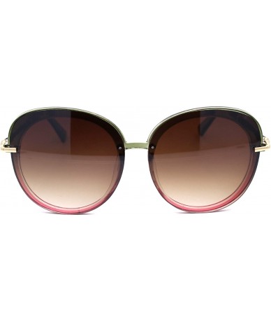 Butterfly Womens Designer Fashion Diva 90s Plastic Mod Sunglasses - Green Pink Brown - C218YHOHOZX $23.04