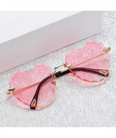 Round 2018 Love Heart Sunglasses Women Fashion RimlSun Glasses Cute Sexy Gradient UV400 Party - C5 - C9197Y6ZIEG $33.47