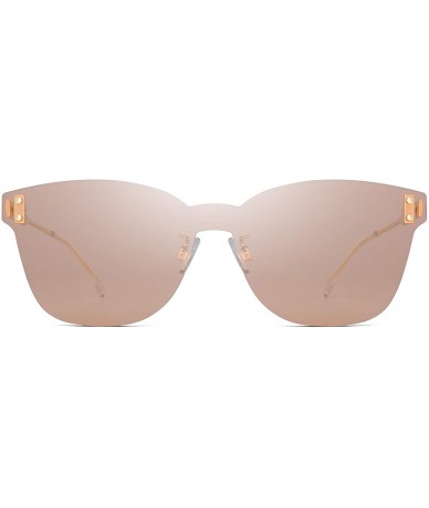 Rimless One Piece Rimless Sunglasses Women Transparent Candy Color Tinted Lens - Light Tawny - CL18QO2A2GH $30.97