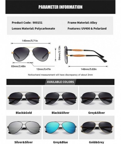 Sport Mens Aviator Sunglasses Polarized Alloy Frame Shades for Driving Fishing Male Golf UV400 Protection - Gold Grey - CX192...