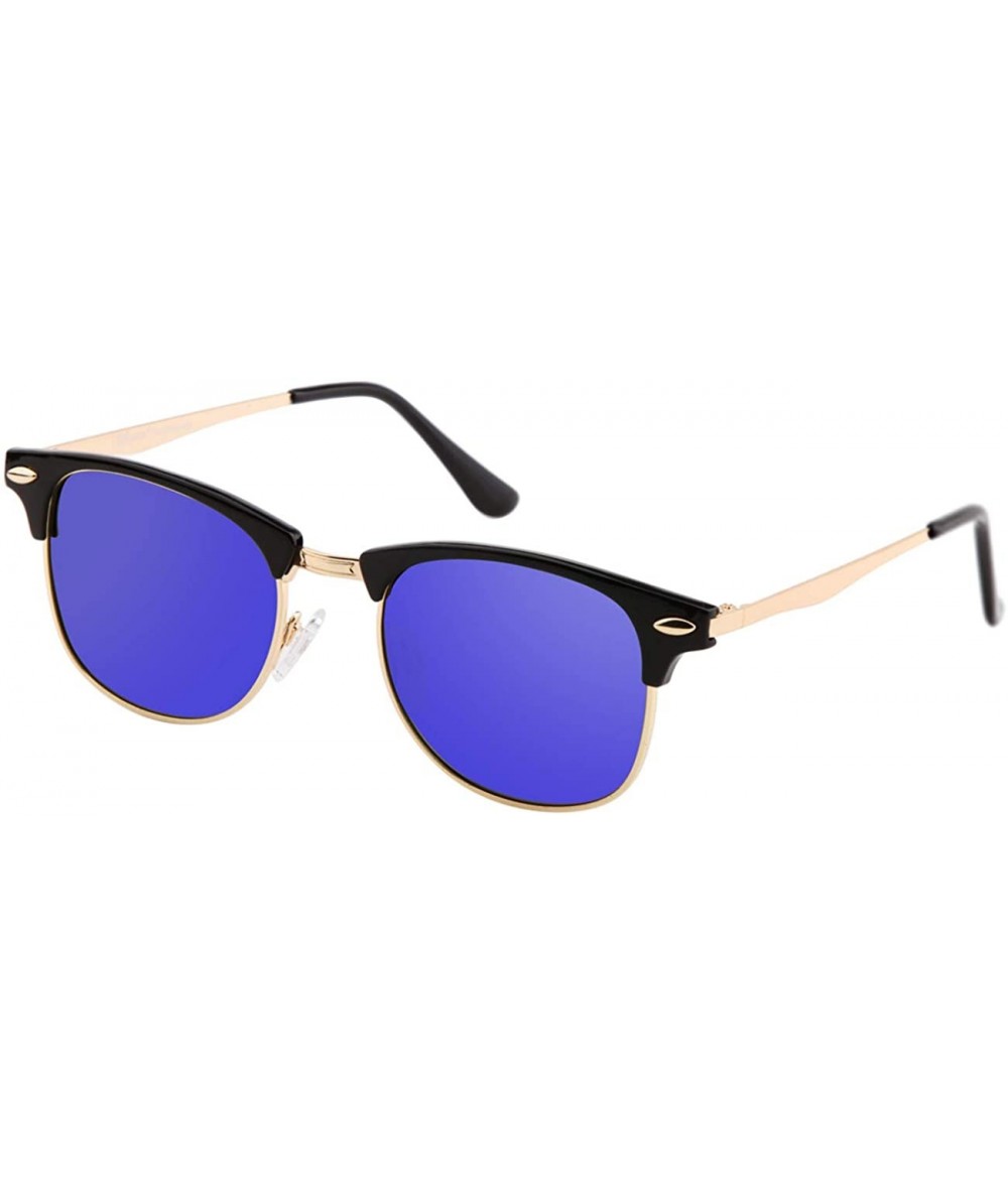 Rimless Polarized Classic Half Frame Semi-Rimless Rimmed Sunglasses Fashion classics - Black - CN186NZ8KXN $18.16