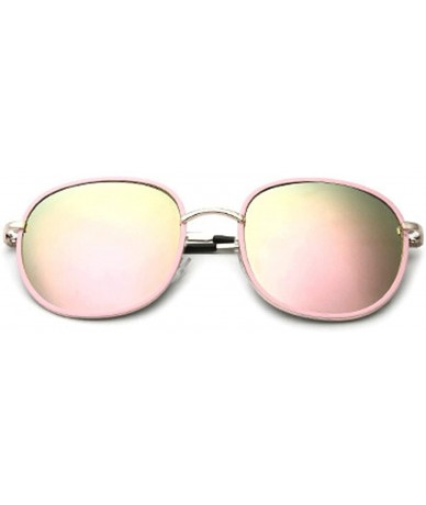 Sport Retro Round Sunglasses for women metal Resin UV400 Sunglasses - Gold Pink - CI18SZU90LY $29.06