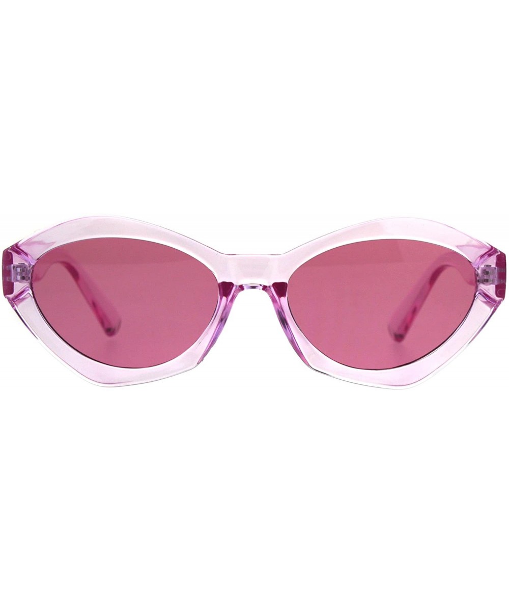 Oval Womens Sunglasses Unique Fashion Irregular Oval Shape Shades UV 400 - Pink - CX18C9HNE37 $20.67