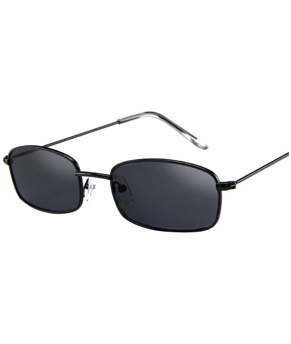 Rectangular Vintage Glasses Women Man Square Shades Small Rectangular Frame Sunglasses (A) - A - CD195NIAR5C $16.82