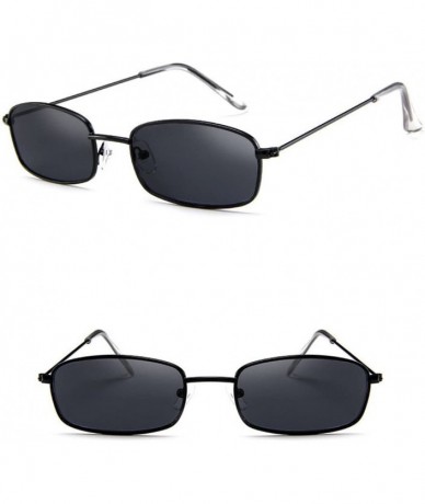 Rectangular Vintage Glasses Women Man Square Shades Small Rectangular Frame Sunglasses (A) - A - CD195NIAR5C $16.82