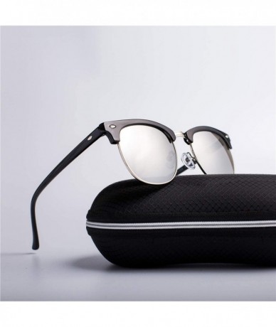 Oversized Half Metal Fashion Sunglasses Men/Women Retro Rivet Lens Classic Sun Glasses Oculos UV400 - C6 - C2197A3G3UN $32.29