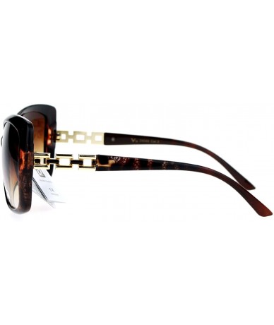 Butterfly VG Eyewear Diva Jewel Chain Hinge Arm Butterfly Sunglasses - Brown Reptile - CS12D7IOSR9 $22.40