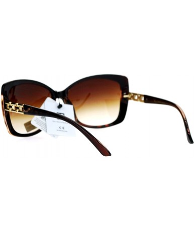 Butterfly VG Eyewear Diva Jewel Chain Hinge Arm Butterfly Sunglasses - Brown Reptile - CS12D7IOSR9 $22.40