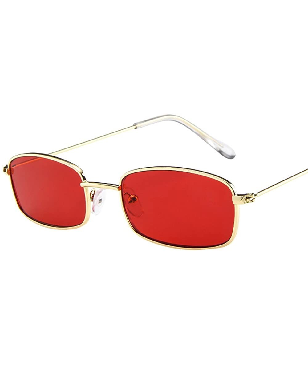 Semi-rimless Vintage Glasses Women Man Square Shades Small Rectangular Frame Sunglasses - C - CP19450C0LL $17.88