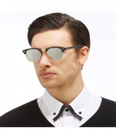 Oversized Half Metal Fashion Sunglasses Men/Women Retro Rivet Lens Classic Sun Glasses Oculos UV400 - C6 - C2197A3G3UN $32.29