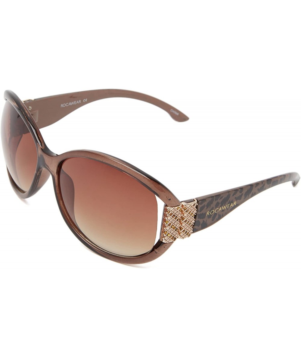 Oversized womens R3111 Oval Sunglasses - Brown/Animal - CA11C4S42W5 $65.26