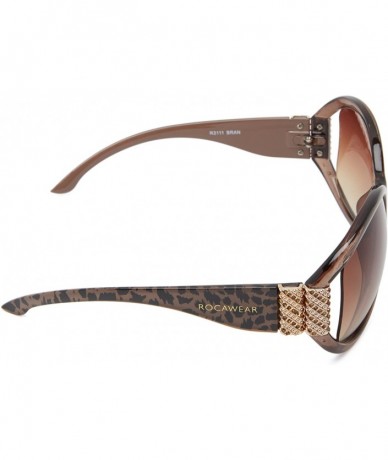 Oversized womens R3111 Oval Sunglasses - Brown/Animal - CA11C4S42W5 $65.26