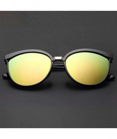 Oversized Candies Brand Designer Cat Eye Sunglasses Women Luxury Plastic Sun Blue Lens - Gold Lens - CG18YQUWIZ8 $17.99