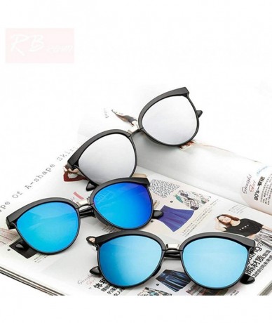 Oversized Candies Brand Designer Cat Eye Sunglasses Women Luxury Plastic Sun Blue Lens - Gold Lens - CG18YQUWIZ8 $17.99