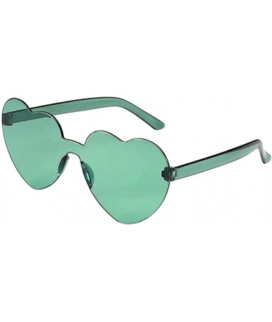 Square Love Heart Shaped Sunglasses Women PC Frame Resin Lens Sunglasses UV400 Sunglass - Army Green - CT190G6R8UN $14.50