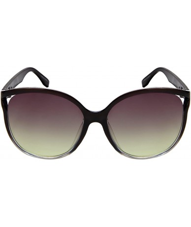 Oval Chic Oval Sunglasses with Ocean Colored Lens 34105-OCR - Clear Black+clear - CX1847DWUXN $18.80