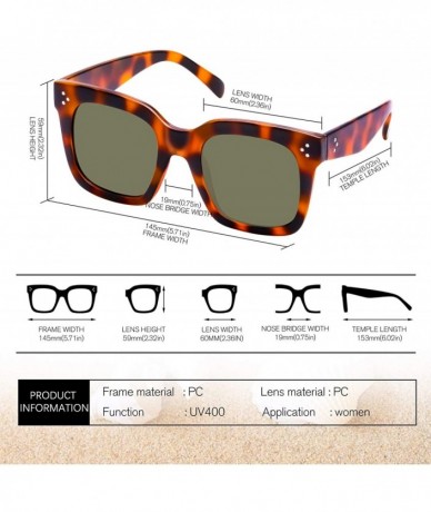 Oversized Classic Women Oversized Square Sunglasses for 100% UV Protection Flat Lens Fashion Shades - Tortoise Frame- G15 - C...